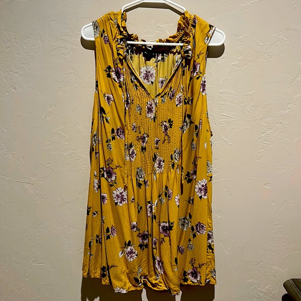 PRICE DROP! Torrid dark yellow & purple floral top size 3
